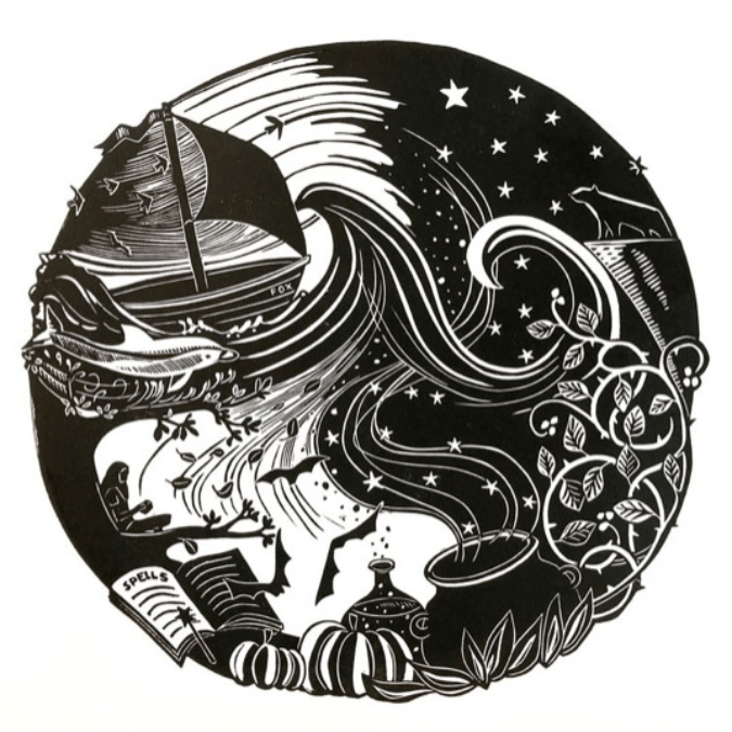 Rebecca Drury: The Storyteller limited edition linoprint | FOLDE Dorset